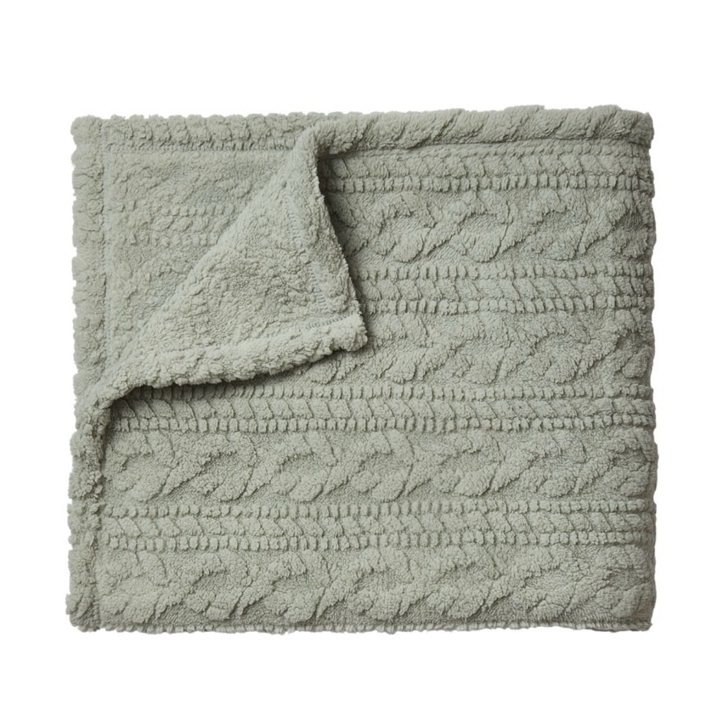 Plush Throw Blanket Sage Green 50”x60”NWT - Picture 2 of 3